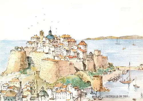 AK / Ansichtskarte Calvi La Citadelle de Calvi Aquarell Calvi