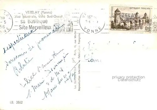 AK / Ansichtskarte Vezelay Vue generale cote Sud Ouest Vezelay