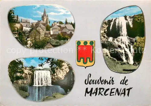 AK / Ansichtskarte Marcenat_Cantal Kirche Wasserfaelle Marcenat Cantal