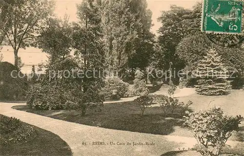 AK / Ansichtskarte Reims_Champagne_Ardenne Un coin du jardin ecole Reims_Champagne_Ardenne