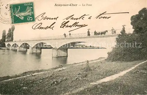 AK / Ansichtskarte Azay sur Cher Aux bords du Cher Pont Azay sur Cher