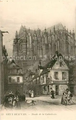 AK / Ansichtskarte Vieux_Beauvais Abside de la cathedrale peinture Kuenstlerkarte 