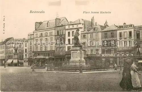 AK / Ansichtskarte Beauvais_60 Place et Statue Jeanne Hachette 