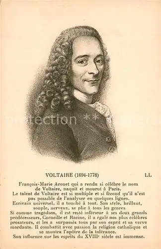 AK / Ansichtskarte Pers?nlichkeiten Voltaire (Philosoph) 