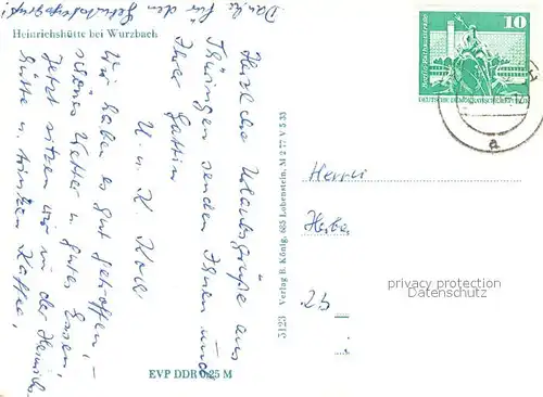 AK / Ansichtskarte Wurzbach Heinrichshuette Gaststaette Wurzbach