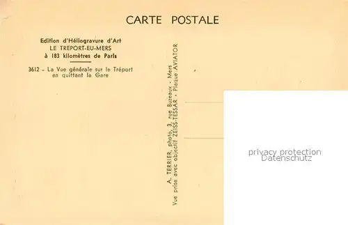 AK / Ansichtskarte Le_Treport_Mers Vue generale sur le Treport en quittant la Gare 