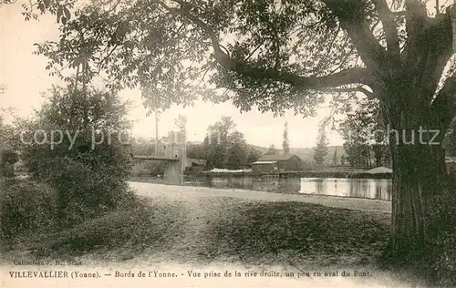 AK / Ansichtskarte Villevallier Bords de lYonne Vue prise de la rive un peu en aval du Pont Villevallier
