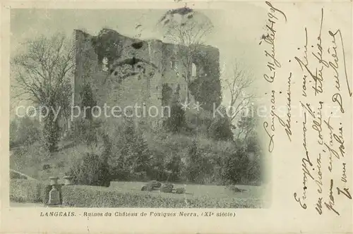 AK / Ansichtskarte Langeais Ruines du Chateau de Fouiques Nerra Langeais