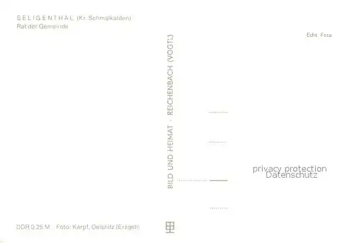 AK / Ansichtskarte Seligenthal Rat der Gemeinde Seligenthal