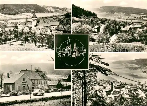 AK / Ansichtskarte Siegelbach_Arnstadt_Ilm Blick vom Borgsteig Siegelbach mit Geratal Konsum Gaststaette Schoene Aussicht Siegelbach_Arnstadt_Ilm