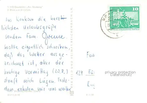 AK / Ansichtskarte Krakow_See HO Gaststaette Am Joernberg Blick zum Zeltplatz Krakow_See