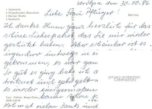 AK / Ansichtskarte Kroelpa_Poessneck Teilansicht Polytechnische Oberschule Raniser Strasse Kaufhalle Kroelpa Poessneck