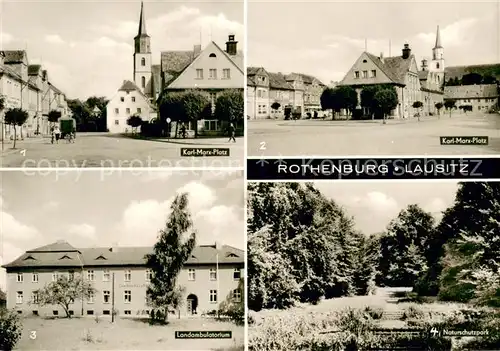 AK / Ansichtskarte Rothenburg_Oberlausitz Karl Marx Platz Landambulatorium Naturschutzpark Rothenburg_Oberlausitz