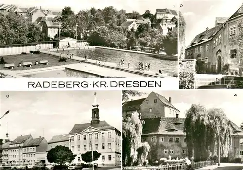 AK / Ansichtskarte Radeberg_Sachsen Stadtbad Klippenstein Marktplatz Radeberg Sachsen