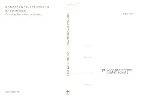 AK / Ansichtskarte Boergerende Rethwisch Campingplatz Konsum Imbiss Boergerende Rethwisch