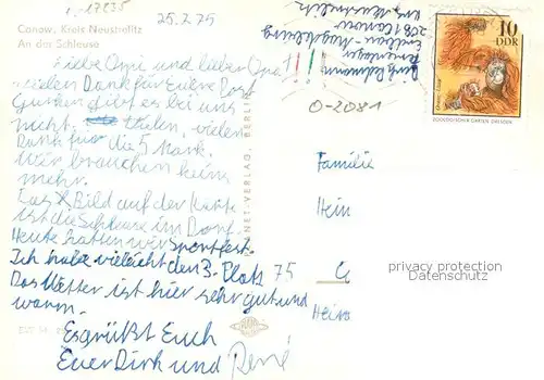 AK / Ansichtskarte Canow Schleuse Canow