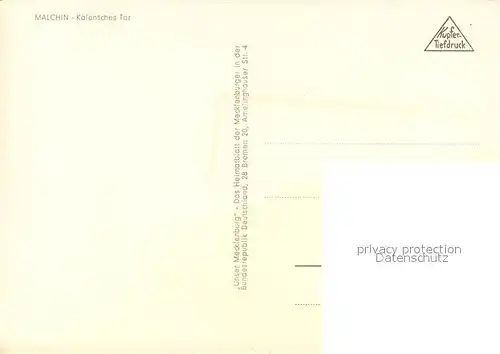 AK / Ansichtskarte Malchin_Demmin Kalensches Tor Kupfertiefdruck Malchin Demmin