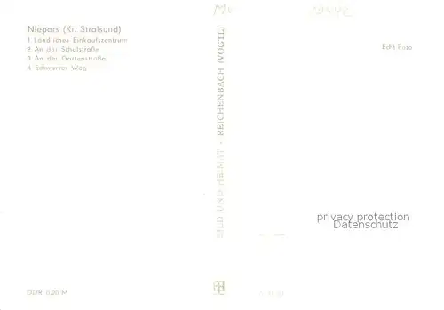 AK / Ansichtskarte Niepars 700 Jahre Jubilaeum Laendliches Einkaufszentrum Strassenpartien Schwarzer Weg Wohnblock Niepars