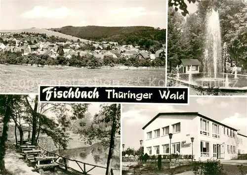 AK / Ansichtskarte Fischbach_Waltershausen Panorama Luftkurort im Thueringer Wald Fontaene FDGB Erholungsheim Fischbach Waltershausen