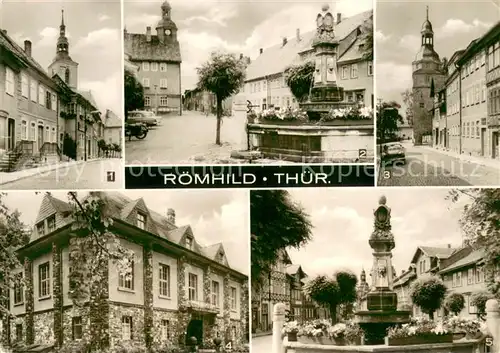 AK / Ansichtskarte Roemhild Griebelstrasse Rathaus Karl Marx Platz Turm Museum Roemhild
