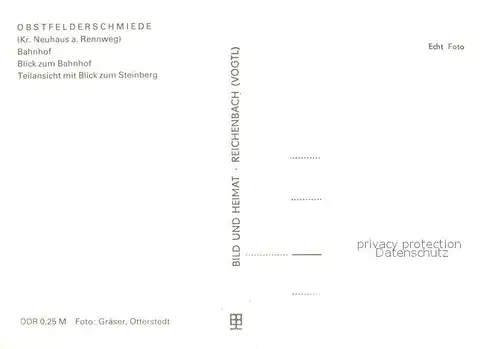 AK / Ansichtskarte Obstfelderschmiede Bahnhof Teilansicht mit Blick zum Steinberg Obstfelderschmiede