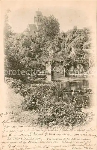 AK / Ansichtskarte Saint Ceneri le Gerei Aux bords de la Sarthe Pont Eglise Saint Ceneri le Gerei