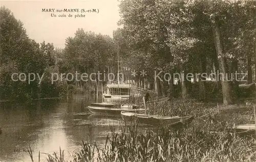 AK / Ansichtskarte Mary sur Marne Un coin de peche Mary sur Marne