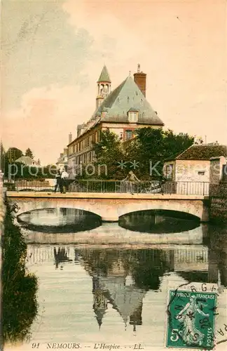 AK / Ansichtskarte Nemours_Seine et Marne Aux bords du Loing Pont Hospice Nemours Seine et Marne