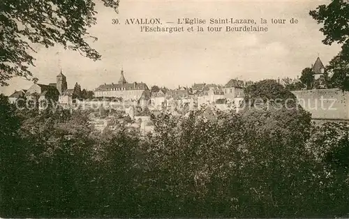 AK / Ansichtskarte Avallon Eglise Saint Lazare Tour de l Escharguet et Tour Beurdelaine Avallon