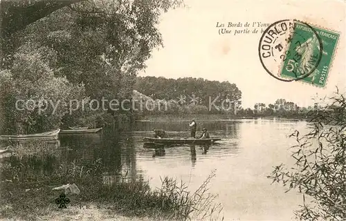 AK / Ansichtskarte Courlon sur Yonne Les bords de l Yonne une partie de bateau Courlon sur Yonne