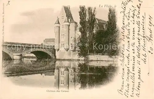 AK / Ansichtskarte La_Fleche Chateau des Carmes Pont sur le Loir La_Fleche