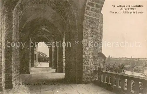 AK / Ansichtskarte Solesmes_Sarthe Abbaye des Benedictins vue sur la Vallee de la Sarthe Solesmes_Sarthe