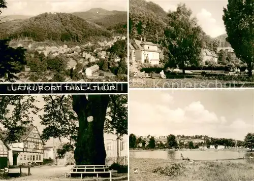 AK / Ansichtskarte Bad_Thal_Ruhla Panorama Blick vom alten Keller Parkanlagen 600jaehrige Linde Freibad Bad_Thal_Ruhla