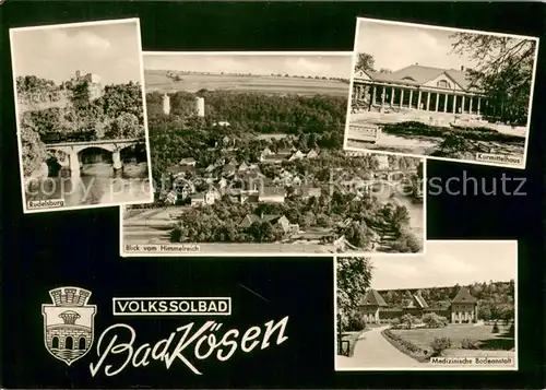 AK / Ansichtskarte Bad_Koesen RudelsburgPanorama Blick vom Himmelreich Kurmittelhaus Medizinische Badeanstalt Bad_Koesen