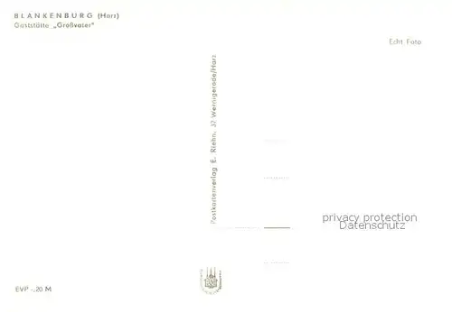 AK / Ansichtskarte Blankenburg_Harz Gaststaette Grossvater Blankenburg_Harz