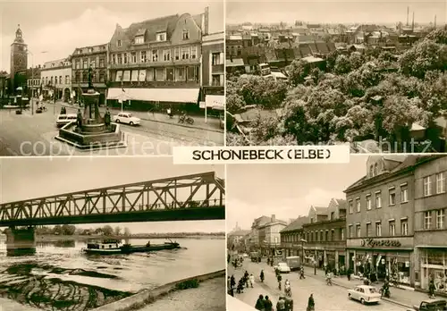 AK / Ansichtskarte Schoenebeck_Elbe Platz der Deutsch Sowjetischen Freundschaft Ernst Thaelmann Bruecke Salzer Strasse Schoenebeck Elbe