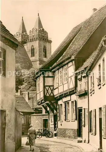 AK / Ansichtskarte Schoenebeck_Elbe Rosmarienstrasse Altstadt Fachwerkhaus kleinste Haus der Stadt Schoenebeck Elbe