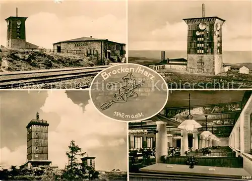 AK / Ansichtskarte Brocken_Harz Berghotel Restaurant Aussichtsturm Brocken Harz