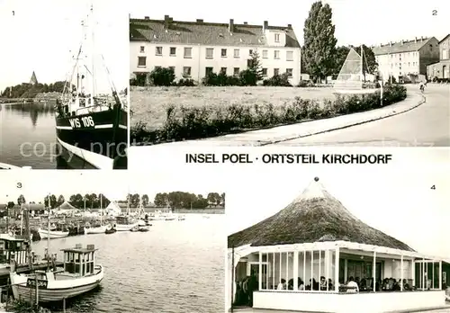 AK / Ansichtskarte Kirchdorf_Insel_Poel Hafen Wismarsche Strasse Hafen Gaststaette Hafenpavillon Kirchdorf_Insel_Poel