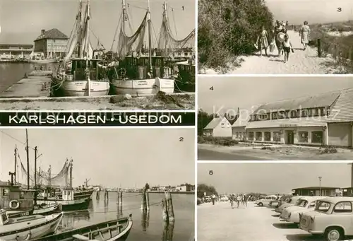 AK / Ansichtskarte Karlshagen Fischerhafen Weg zum Strand HO Landwarenhaus Karlshagen