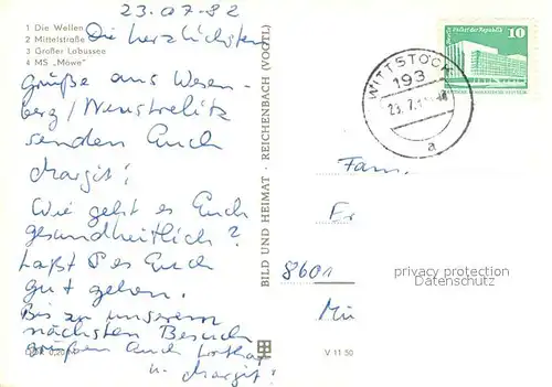 AK / Ansichtskarte Wesenberg_Mecklenburg Wohnsiedlung Die Wellen Mittelstrasse Grosser Labussee MS Moewe Fahrgastschiff Wesenberg_Mecklenburg