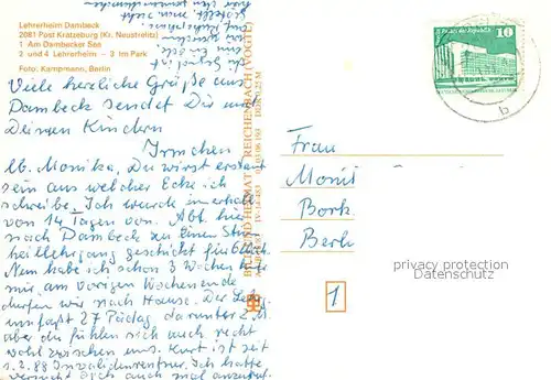 AK / Ansichtskarte Kratzeburg Lehrerheim Dambeck am Dambecker See Kratzeburg