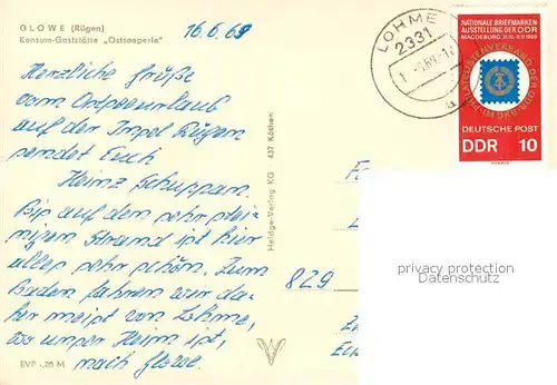 AK / Ansichtskarte Glowe_Ruegen Konsum Gaststaette Ostseeperle Glowe Ruegen