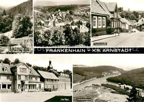 AK / Ansichtskarte Frankenhain_Thueringen Landschaftspanorama Frankenstrasse Am Plan Luetschetalsperre Frankenhain Thueringen