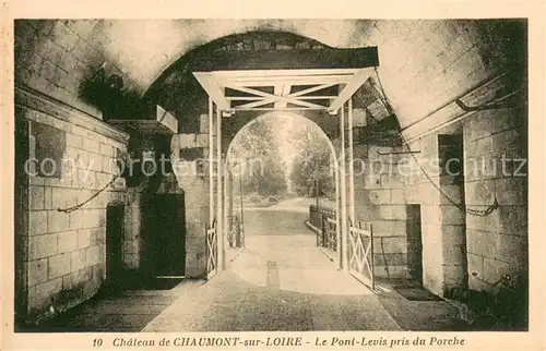 AK / Ansichtskarte Chaumont sur Loire Chateau de Chaumont Le Pont Levis pris du Porche Chaumont sur Loire