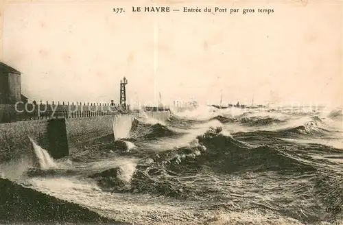 AK / Ansichtskarte Le_Havre Entree du Port par gros temps Le_Havre