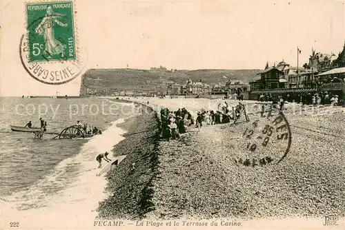 AK / Ansichtskarte Fecamp La Plage et la Terrasse du Casino Fecamp