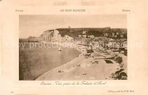 AK / Ansichtskarte Etretat Vue prise de la Falaise d Aval Etretat