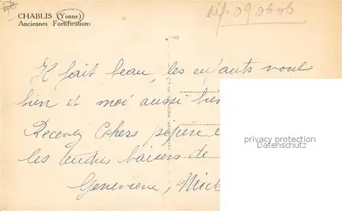 AK / Ansichtskarte Chablis Anciennes Fortifications Chablis