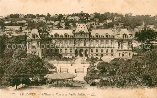 AK / Ansichtskarte Le_Havre Hotel de Ville et le Jardin Public Le_Havre